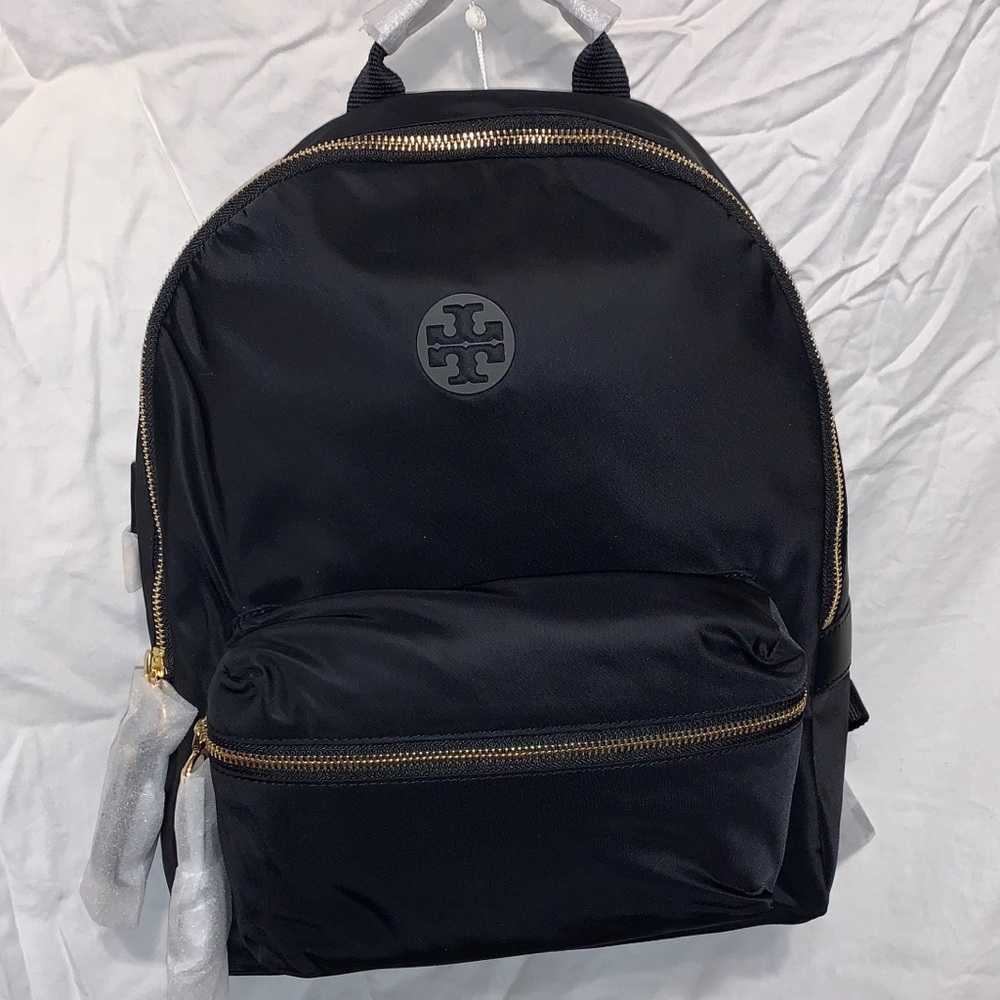 NWT Tory Burch Black Tilda Nylon Zip Backpack